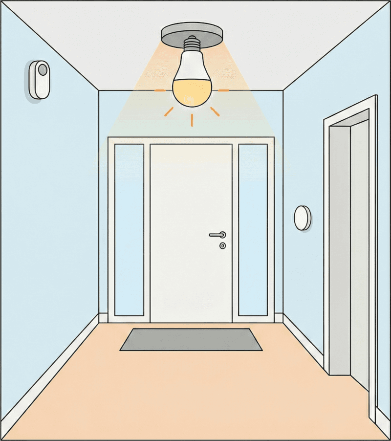 Entrance hallway with smart home components